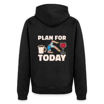 Pilates Plan For Today Reformer Pilates Instructor - Unisex Premium Bio Zip Hoodie - Schwarz - Hinten - Nico (187cm)