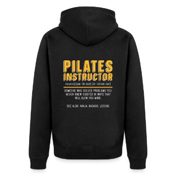 Pilates Instructor Someone Who Solves Meditation - Unisex Premium Organic Zip Hoodie - black - Back - Nico (187cm)