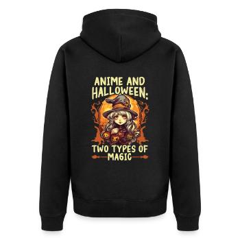 Anime Halloween Kawaii Trick Or Treat Spooky Manga - Unisex Premium Organic Zip Hoodie - black - Back - Nico (187cm)