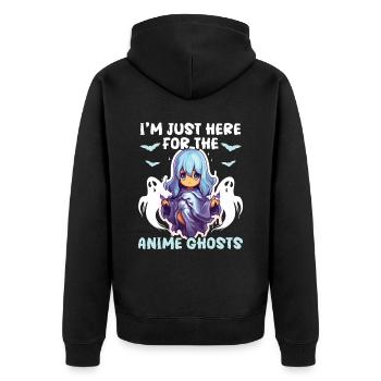 Anime Halloween Kawaii Süßes oder Saures Gruseliger Manga - Unisex Premium Bio Zip Hoodie - Schwarz - Hinten - Nico (187cm)