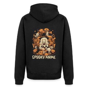 Anime Halloween Kawaii Süßes oder Saures Gruseliger Manga - Unisex Premium Bio Zip Hoodie - Schwarz - Hinten - Nico (187cm)
