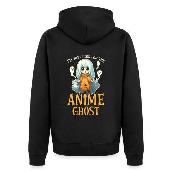 Anime Halloween Kawaii Süßes oder Saures Gruseliger Manga - Unisex Premium Bio Zip Hoodie - Schwarz - Hinten - Nico (187cm)