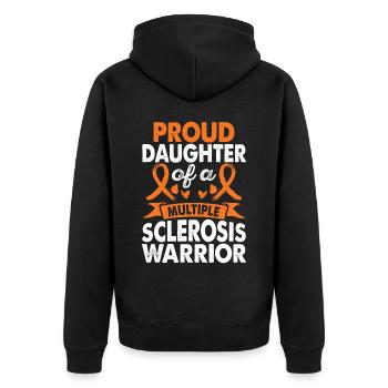 Daughter of - Unisex Premium Organic Zip Hoodie - black - Back - Nico (187cm)