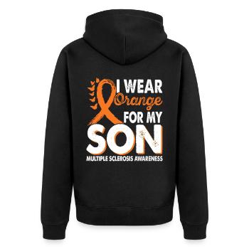 Wear orange for the month of the - Unisex Premium Organic Zip Hoodie - black - Back - Nico (187cm)