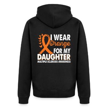 Wear orange for the month of the - Unisex Premium Organic Zip Hoodie - black - Back - Nico (187cm)