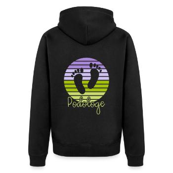 Podologe Fußpflege Pediküre Podologie Geschenke - Unisex Premium Bio Zip Hoodie - Schwarz - Hinten - Nico (187cm)