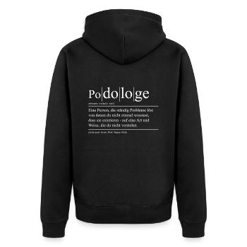 Podologe Fußpflege Pediküre Podologie Geschenke - Unisex Premium Bio Zip Hoodie - Schwarz - Hinten - Nico (187cm)