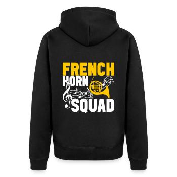 Horn Brass Instrument - Unisex Premium Organic Zip Hoodie - black - Back - Nico (187cm)