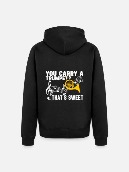 Horn Brass Instrument - Unisex Premium Organic Zip Hoodie - black