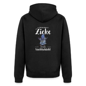Krankenschwester I Nachteule im Nachtdienst für - Unisex Premium Bio Zip Hoodie - Schwarz - Hinten - Nico (187cm)