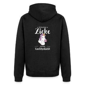 Krankenschwester I Nachteule im Nachtdienst für - Unisex Premium Bio Zip Hoodie - Schwarz - Hinten - Nico (187cm)