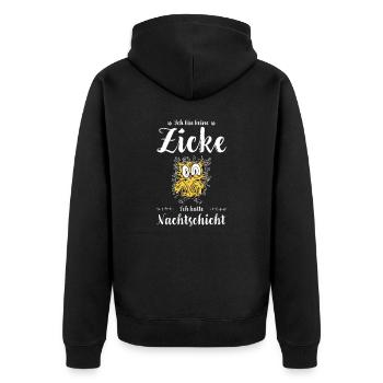 Krankenschwester I Nachteule im Nachtdienst für - Unisex Premium Bio Zip Hoodie - Schwarz - Hinten - Nico (187cm)