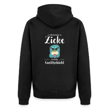 Krankenschwester I Nachteule im Nachtdienst für - Unisex Premium Bio Zip Hoodie - Schwarz - Hinten - Nico (187cm)
