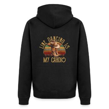 Line dancing is my cardio, line dancing - Unisex Premium Bio Zip Hoodie - Schwarz - Hinten - Nico (187cm)