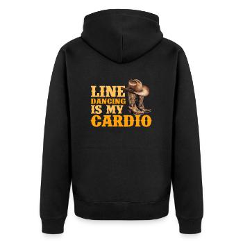 Line dancing is my cardio, line dancing - Unisex Premium Bio Zip Hoodie - Schwarz - Hinten - Nico (187cm)