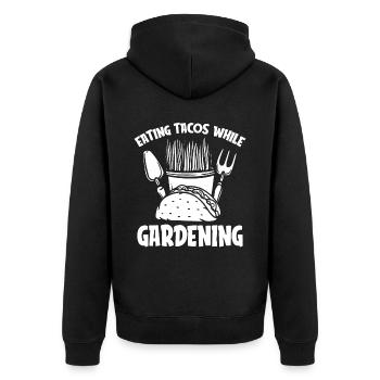 Tacos de jardin Hobby Gardener - Veste à capuche bio Premium Unisexe - noir - Dos - Nico (187cm)