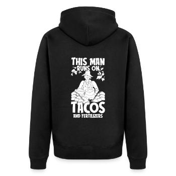 Tacos de jardin Hobby Gardener - Veste à capuche bio Premium Unisexe - noir - Dos - Nico (187cm)