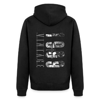 Vintage 1999 Special Edition Geburtsjahr 1999 - Unisex Premium Bio Zip Hoodie - Schwarz - Hinten - Nico (187cm)