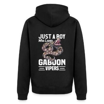 Snake owners - Unisex Premium Organic Zip Hoodie - black - Back - Nico (187cm)