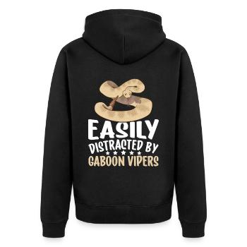 Snake owners - Unisex Premium Organic Zip Hoodie - black - Back - Nico (187cm)