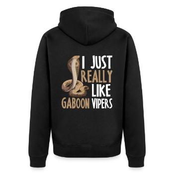 Snake owners - Unisex Premium Organic Zip Hoodie - black - Back - Nico (187cm)