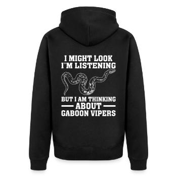 Snake owners - Unisex Premium Organic Zip Hoodie - black - Back - Nico (187cm)