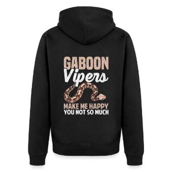 Snake owners - Unisex Premium Organic Zip Hoodie - black - Back - Nico (187cm)