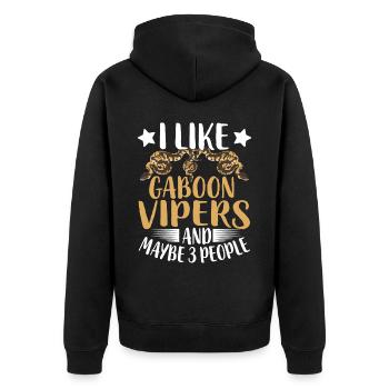 Snake owners - Unisex Premium Organic Zip Hoodie - black - Back - Nico (187cm)