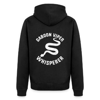Snake Owner - Unisex Premium Organic Zip Hoodie - black - Back - Nico (187cm)