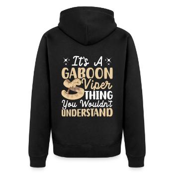 Snake owners - Unisex Premium Organic Zip Hoodie - black - Back - Nico (187cm)