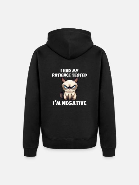 i had my patience tested - Unisex Premium Bio Zip Hoodie - Schwarz