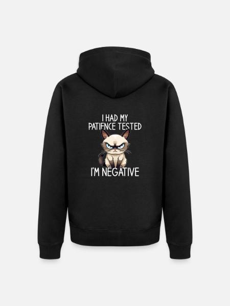 i had my patience tested - Unisex Premium Bio Zip Hoodie - Schwarz