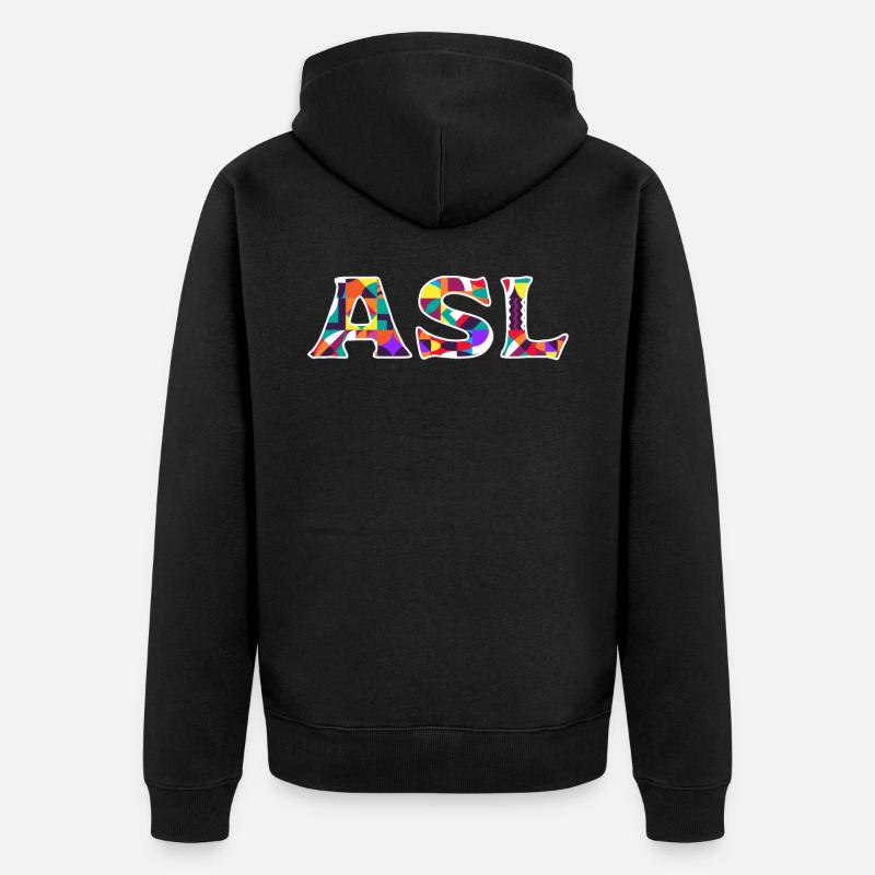 Fierté sourde ASL - Veste à capuche bio Premium Unisexe - noir