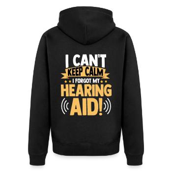 Deaf Pride ASL - Unisex Premium Organic Zip Hoodie - black - Back - Nico (187cm)
