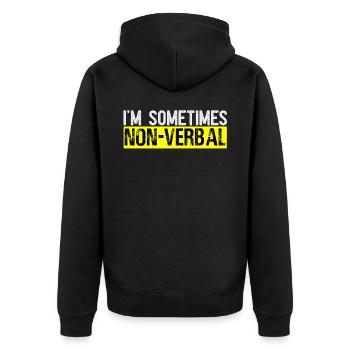 Deaf Pride ASL Sign Language - Unisex Premium Organic Zip Hoodie - black - Back - Nico (187cm)