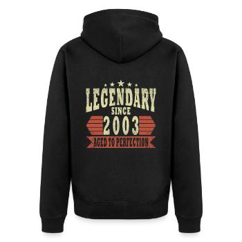 2003 Vintage Birthday Year of birth 2003 Gift - Unisex Premium Organic Zip Hoodie - black - Back - Nico (187cm)