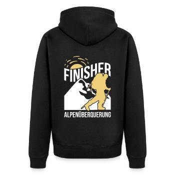 Alpenüberquerung Für Alpenüberquerer Wanderin Wand - Unisex Premium Bio Zip Hoodie - Schwarz - Hinten - Nico (187cm)