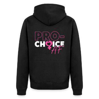 Féministe pro-choix af - Veste à capuche bio Premium Unisexe - noir - Dos - Nico (187cm)