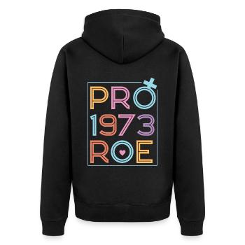 Féministe Pro 1973 Roe - Veste à capuche bio Premium Unisexe - noir - Dos - Nico (187cm)