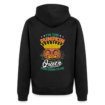 I'm The Pumpkin Queen Halloween - Unisex Premium Organic Zip Hoodie - black - Back - Nico (187cm)