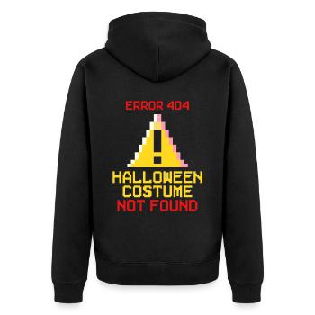 Halloween-Kostüm nicht gefunden - Unisex Premium Bio Zip Hoodie - Schwarz - Hinten - Nico (187cm)