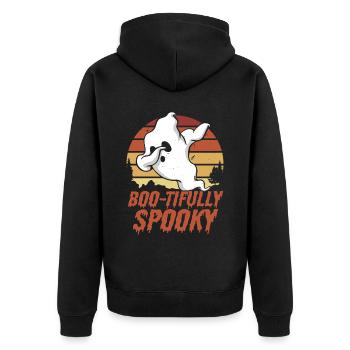 Mignon fantôme effrayant Halloween - Veste à capuche bio Premium Unisexe - noir - Dos - Nico (187cm)