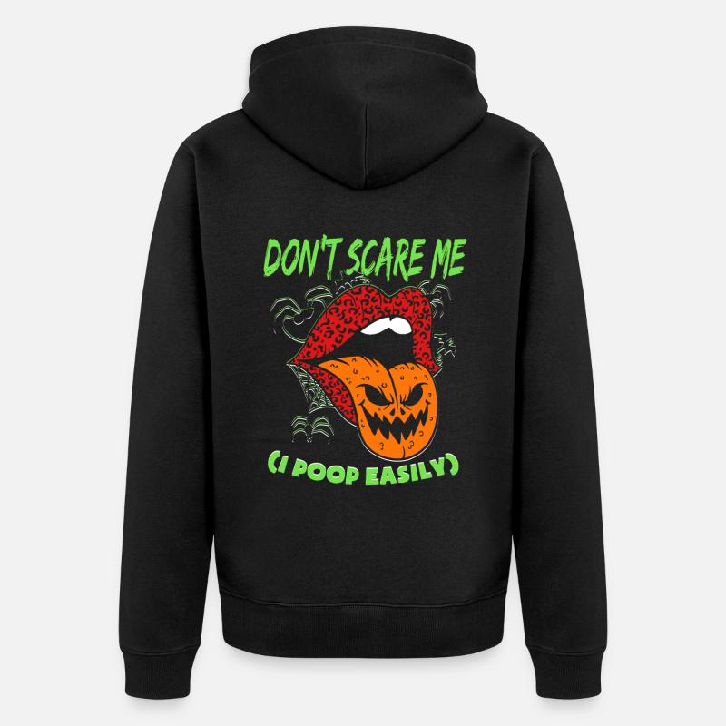 Drôle de citrouille d’Halloween - Veste à capuche bio Premium Unisexe - noir