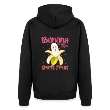 Drôle de banane est mon fruit spirituel - Veste à capuche bio Premium Unisexe - noir - Dos - Nico (187cm)