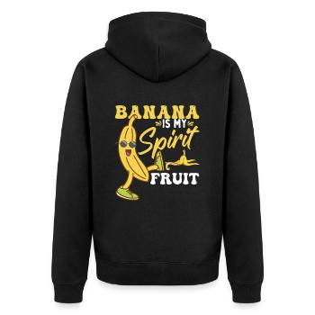 Banana Lover Citation Fruit - Veste à capuche bio Premium Unisexe - noir - Dos - Nico (187cm)