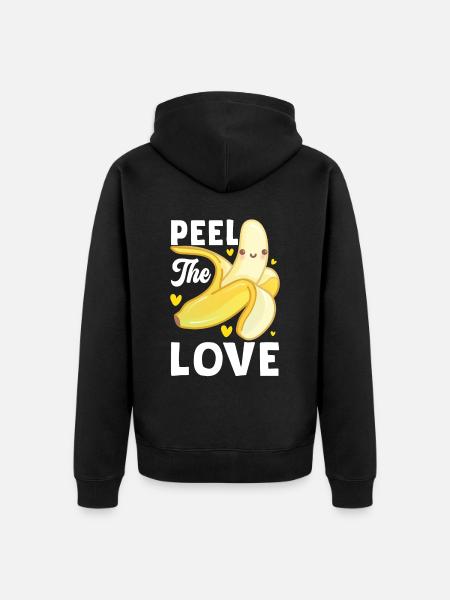 Peel The Love Banana Fruit - Unisex Premium Organic Zip Hoodie - black