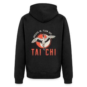Tai Chi Breath In Flow Out Taichi Méditation Taiji - Veste à capuche bio Premium Unisexe - noir - Dos - Nico (187cm)