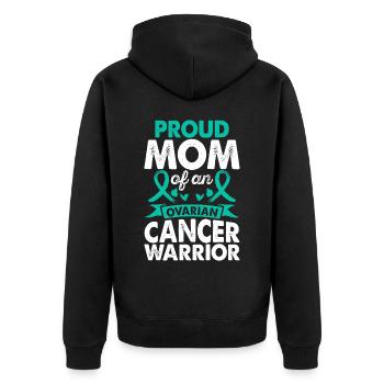 Mutter Des - Unisex Premium Bio Zip Hoodie - Schwarz - Hinten - Nico (187cm)