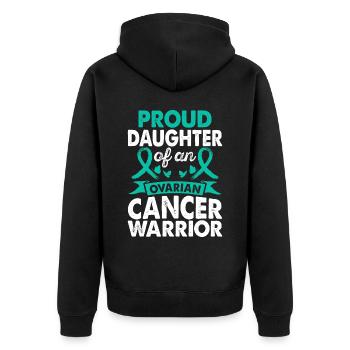 Tochter Des Krieger-bewusstseinsmonats Für - Unisex Premium Bio Zip Hoodie - Schwarz - Hinten - Nico (187cm)