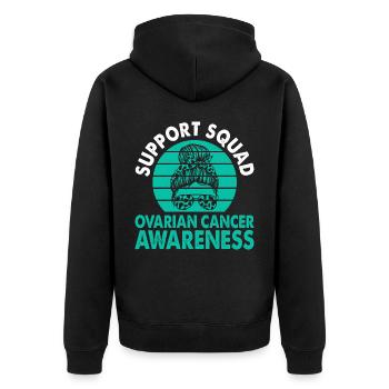 Support Squad Awareness Month for - Unisex Premium Organic Zip Hoodie - black - Back - Nico (187cm)